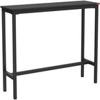 Table de Pub Style Industriel Hauteur Bar en Marbre Noir / Vintage / Blanc pour 2 Personnes