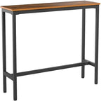 Table de Pub Style Industriel Hauteur Bar en Marbre Noir / Vintage / Blanc pour 2 Personnes