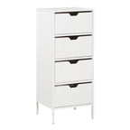 Commode à 4 tiroirs – Blanc / Chêne, Simple