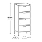 Commode à 4 tiroirs – Blanc / Chêne, Simple