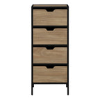 Commode à 4 tiroirs – Blanc / Chêne, Simple