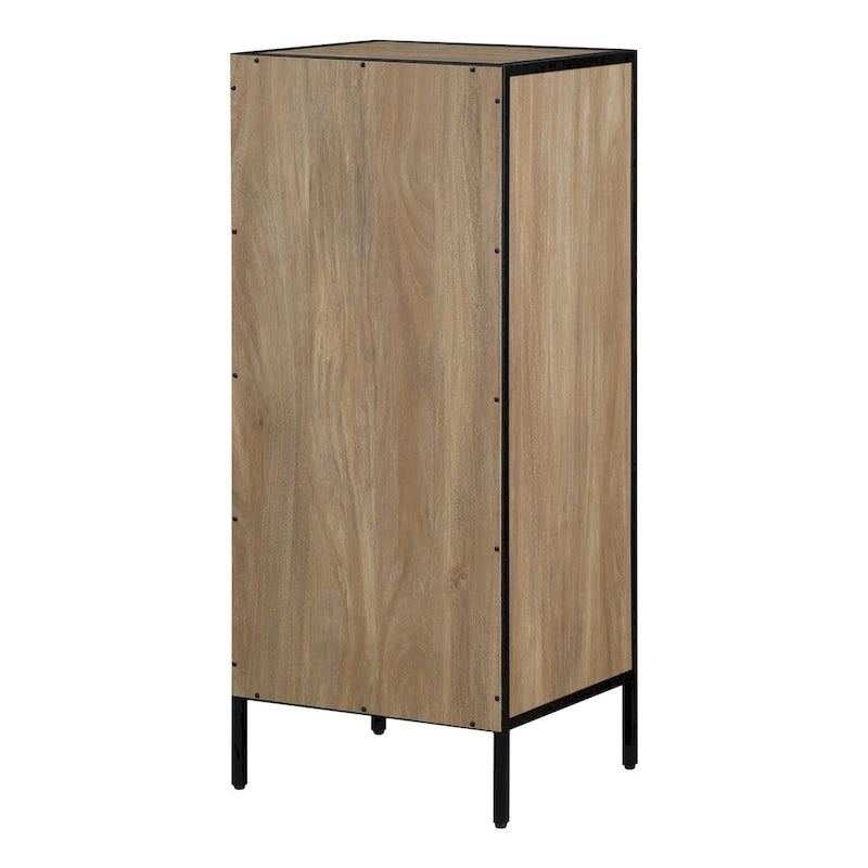 Commode à 4 tiroirs – Blanc / Chêne, Simple