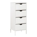 Commode à 4 tiroirs – Blanc / Chêne, Simple