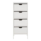 Commode à 4 tiroirs – Blanc / Chêne, Simple