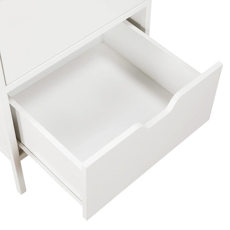 Commode à 4 tiroirs – Blanc / Chêne, Simple