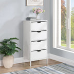 Commode à 4 tiroirs – Blanc / Chêne, Simple