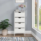 Commode à 4 tiroirs – Blanc / Chêne, Simple