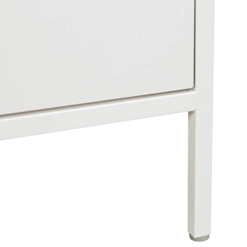 Commode à 4 tiroirs – Blanc / Chêne, Simple