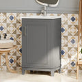 Meuble-lavabo gris/blanc de 20 po avec une vasque pour 1 personne