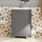 Modern 20 Inch Small Bathroom Vanity Cabinet with Ceramic Basin