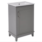 Meuble-lavabo gris/blanc de 20 po avec une vasque pour 1 personne