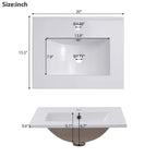 Meuble-lavabo gris/blanc de 20 po avec une vasque pour 1 personne