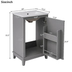 Meuble-lavabo gris/blanc de 20 po avec une vasque pour 1 personne