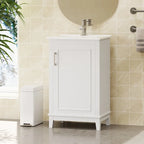Meuble-lavabo gris/blanc de 20 po avec une vasque pour 1 personne