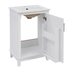 Meuble-lavabo gris/blanc de 20 po avec une vasque pour 1 personne