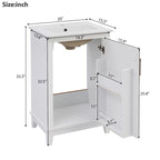 Meuble-lavabo gris/blanc de 20 po avec une vasque pour 1 personne