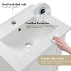 Meuble-lavabo gris/blanc de 20 po avec une vasque pour 1 personne
