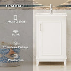 Meuble-lavabo gris/blanc de 20 po avec une vasque pour 1 personne