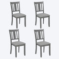 Chaises de salle à manger rembourrées grises/noyer avec assise rembourrée, lot de 4