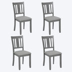 Chaises de salle à manger rembourrées grises/noyer avec assise rembourrée, lot de 4