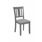 Chaises de salle à manger rembourrées grises/noyer avec assise rembourrée, lot de 4