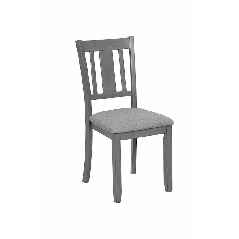 Chaises de salle à manger rembourrées grises/noyer avec assise rembourrée, lot de 4
