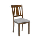 Chaises de salle à manger rembourrées grises/noyer avec assise rembourrée, lot de 4