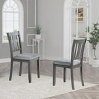 Chaises de salle à manger rembourrées grises/noyer avec assise rembourrée, lot de 4