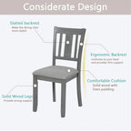Chaises de salle à manger rembourrées grises/noyer avec assise rembourrée, lot de 4
