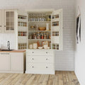 Armoire de cuisine indépendante crème, simple