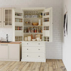 Armoire de cuisine indépendante crème, simple