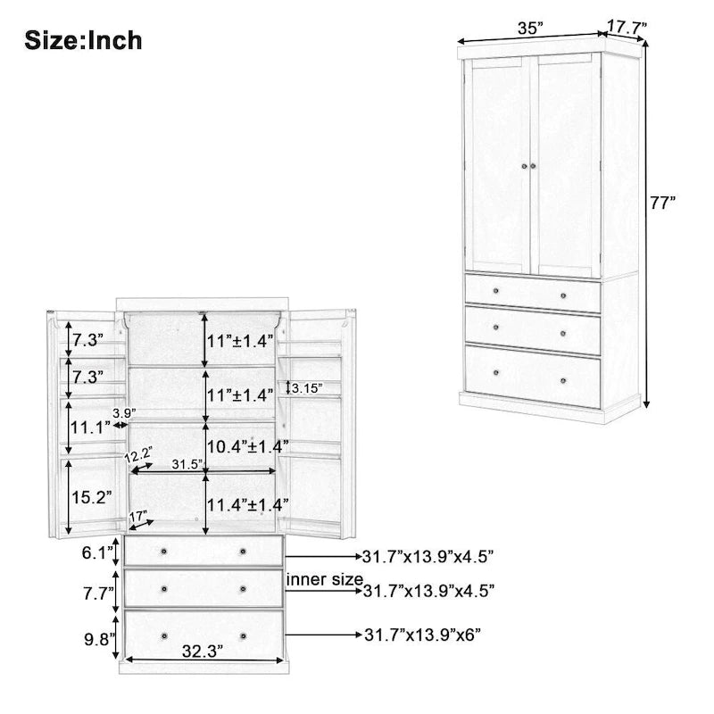 Armoire de cuisine indépendante crème, simple