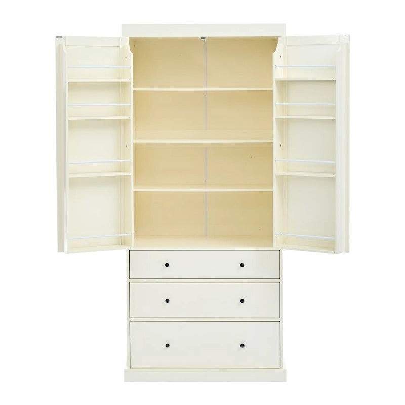 Armoire de cuisine indépendante crème, simple