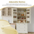 Armoire de cuisine indépendante crème, simple