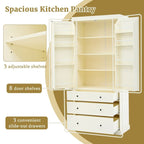 Armoire de cuisine indépendante crème, simple